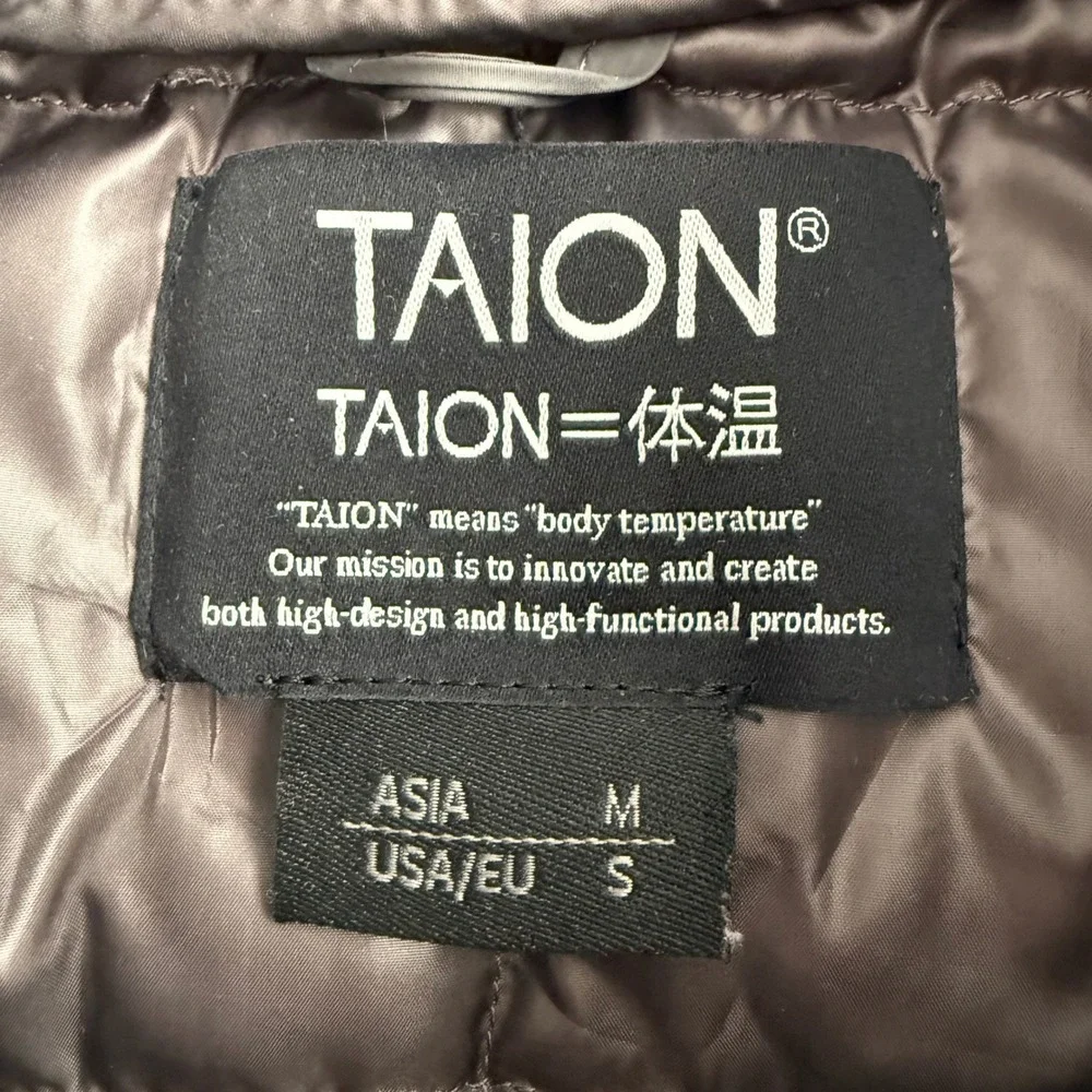 Taion Mountain Wear Pullover Crew Quilted Puffer Inner Jacket Charcoal Gray US M